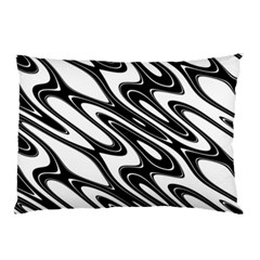 Black And White Wave Abstract Pillow Case by Celenk