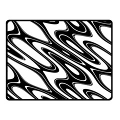 Black And White Wave Abstract Fleece Blanket (small) by Celenk