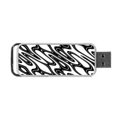 Black And White Wave Abstract Portable Usb Flash (two Sides) by Celenk