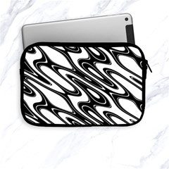 Black And White Wave Abstract Apple Ipad Mini Zipper Cases by Celenk