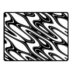 Black And White Wave Abstract Double Sided Fleece Blanket (small)  by Celenk