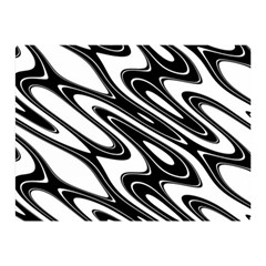 Black And White Wave Abstract Double Sided Flano Blanket (mini)  by Celenk