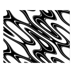 Black And White Wave Abstract Double Sided Flano Blanket (large)  by Celenk