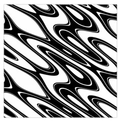 Black And White Wave Abstract Large Satin Scarf (square)