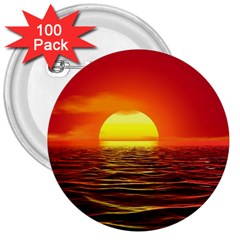 Sunset Ocean Nature Sea Landscape 3  Buttons (100 Pack)  by Celenk