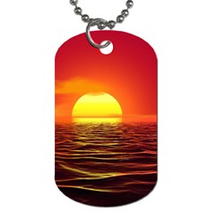 Sunset Ocean Nature Sea Landscape Dog Tag (two Sides) by Celenk