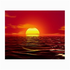 Sunset Ocean Nature Sea Landscape Small Glasses Cloth (2-side) by Celenk