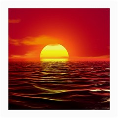 Sunset Ocean Nature Sea Landscape Medium Glasses Cloth (2-side) by Celenk