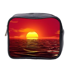 Sunset Ocean Nature Sea Landscape Mini Toiletries Bag 2-side by Celenk