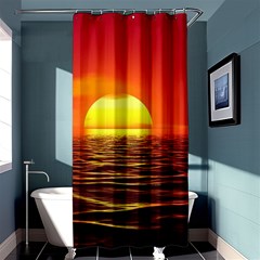 Sunset Ocean Nature Sea Landscape Shower Curtain 36  X 72  (stall)  by Celenk