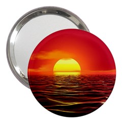 Sunset Ocean Nature Sea Landscape 3  Handbag Mirrors by Celenk