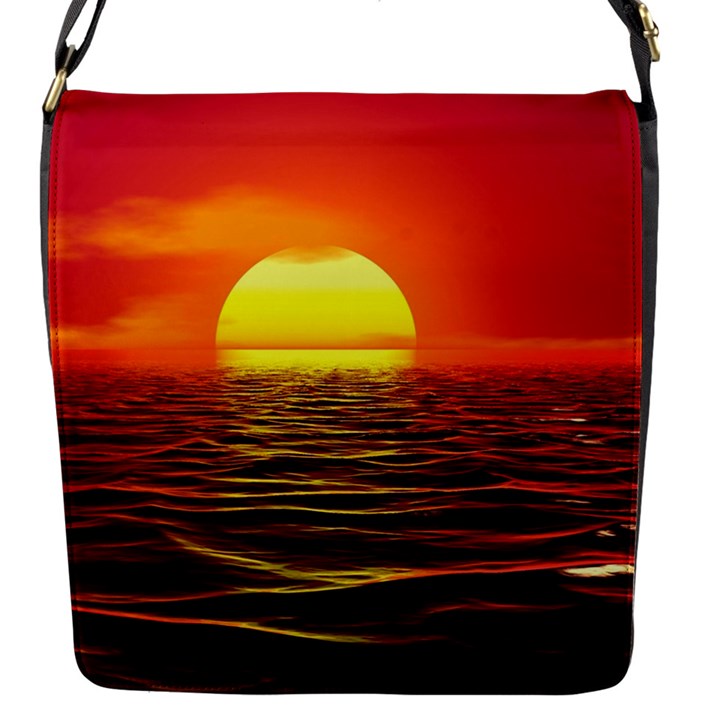 Sunset Ocean Nature Sea Landscape Flap Messenger Bag (S)