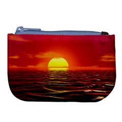 Sunset Ocean Nature Sea Landscape Large Coin Purse by Celenk