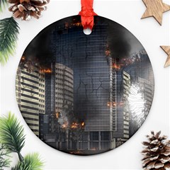 Destruction Apocalypse War Disaster Ornament (round) by Celenk