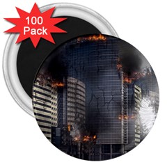 Destruction Apocalypse War Disaster 3  Magnets (100 Pack) by Celenk