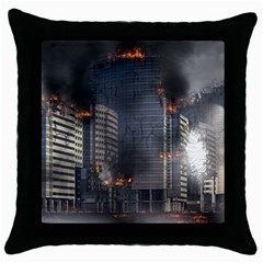 Destruction Apocalypse War Disaster Throw Pillow Case (black) by Celenk