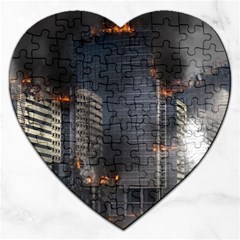 Destruction Apocalypse War Disaster Jigsaw Puzzle (heart) by Celenk