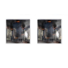 Destruction Apocalypse War Disaster Cufflinks (square) by Celenk