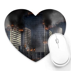 Destruction Apocalypse War Disaster Heart Mousepads by Celenk