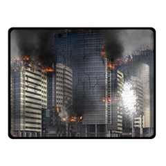 Destruction Apocalypse War Disaster Fleece Blanket (small) by Celenk