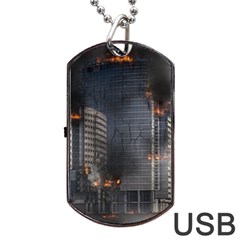 Destruction Apocalypse War Disaster Dog Tag Usb Flash (one Side) by Celenk