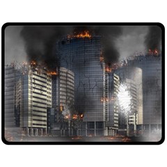 Destruction Apocalypse War Disaster Double Sided Fleece Blanket (large)  by Celenk