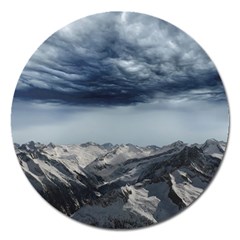 Mountain Landscape Sky Snow Magnet 5  (round) by Celenk