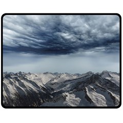 Mountain Landscape Sky Snow Fleece Blanket (medium)  by Celenk