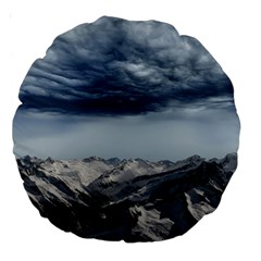 Mountain Landscape Sky Snow Large 18  Premium Round Cushions by Celenk