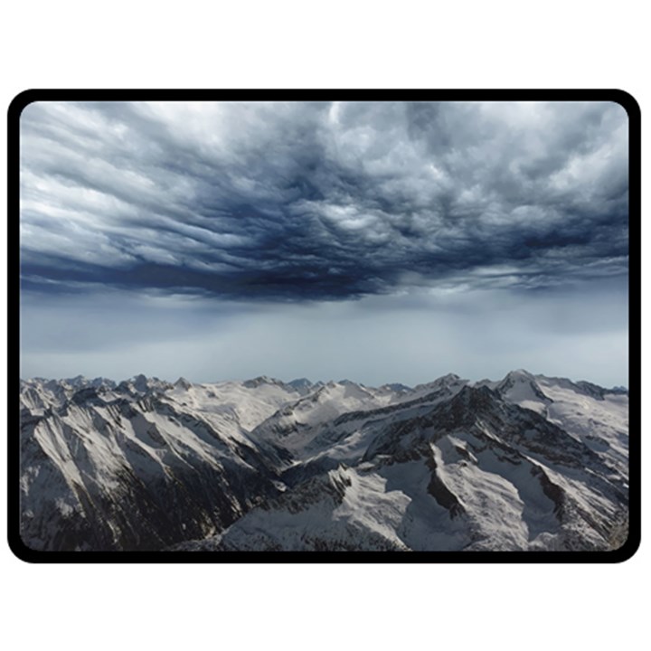 Mountain Landscape Sky Snow Double Sided Fleece Blanket (Large) 