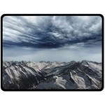 Mountain Landscape Sky Snow Double Sided Fleece Blanket (Large)  80 x60  Blanket Back