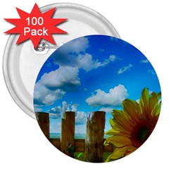 Sunflower Summer Sunny Nature 3  Buttons (100 Pack)  by Celenk