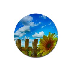 Sunflower Summer Sunny Nature Magnet 3  (round) by Celenk