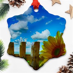 Sunflower Summer Sunny Nature Ornament (snowflake) by Celenk