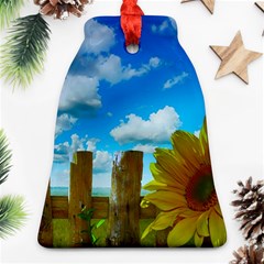 Sunflower Summer Sunny Nature Bell Ornament (two Sides) by Celenk