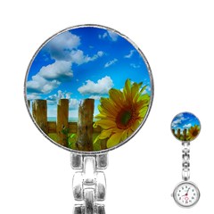 Sunflower Summer Sunny Nature Stainless Steel Nurses Watch by Celenk