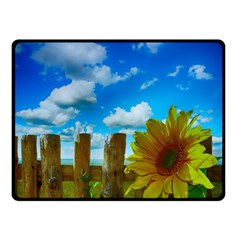 Sunflower Summer Sunny Nature Double Sided Fleece Blanket (small)  by Celenk