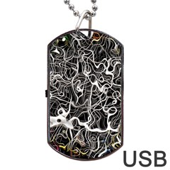 Abstract Pattern Backdrop Texture Dog Tag Usb Flash (one Side) by Celenk