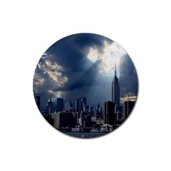 New York America New York Skyline Rubber Coaster (round)  by Celenk