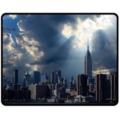 New York America New York Skyline Double Sided Fleece Blanket (medium)  by Celenk