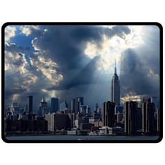 New York America New York Skyline Double Sided Fleece Blanket (large)  by Celenk