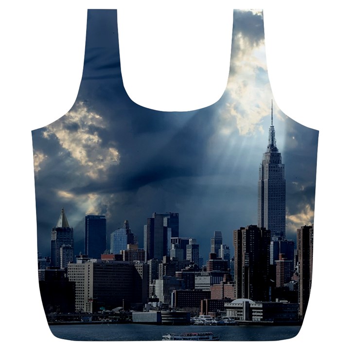 New York America New York Skyline Full Print Recycle Bags (L) 