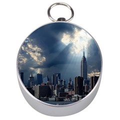 New York America New York Skyline Silver Compasses by Celenk