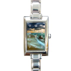 Beach Shore Sand Coast Nature Sea Rectangle Italian Charm Watch by Celenk