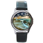 Beach Shore Sand Coast Nature Sea Round Metal Watch Front