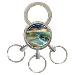 Beach Shore Sand Coast Nature Sea 3-ring Key Chains by Celenk