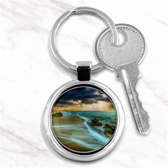 Beach Shore Sand Coast Nature Sea Key Chains (round)  by Celenk