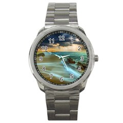 Beach Shore Sand Coast Nature Sea Sport Metal Watch by Celenk