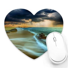 Beach Shore Sand Coast Nature Sea Heart Mousepads by Celenk