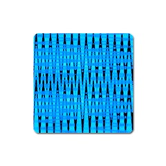 Sharp Blue And Black Wave Pattern Square Magnet by Celenk